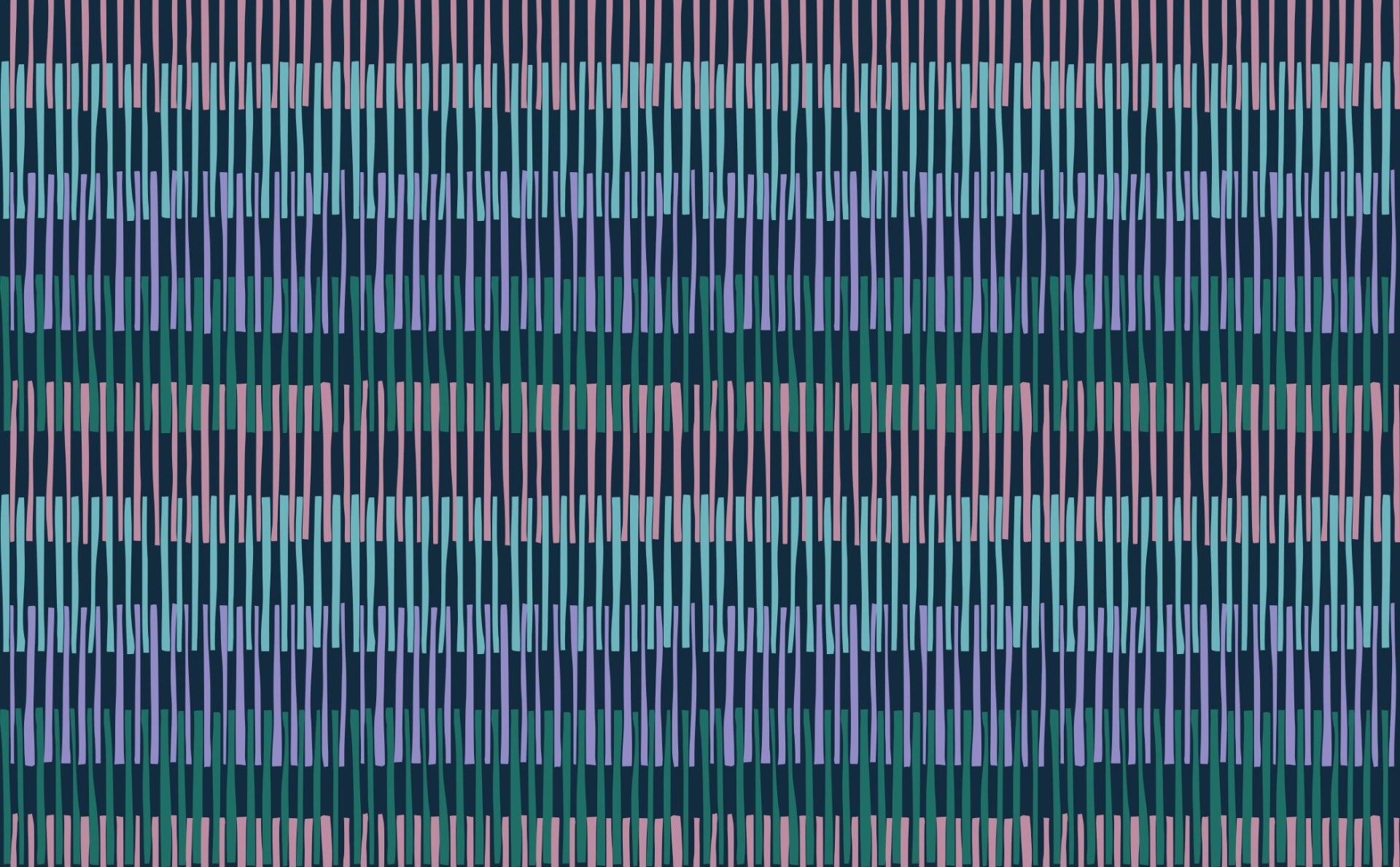 Midnight Rhythmic Striped Wallpaper
