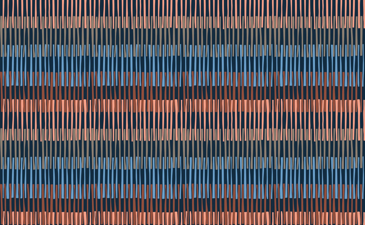 Midnight Melody Striped Symphony Wallpaper in your room — zoomed