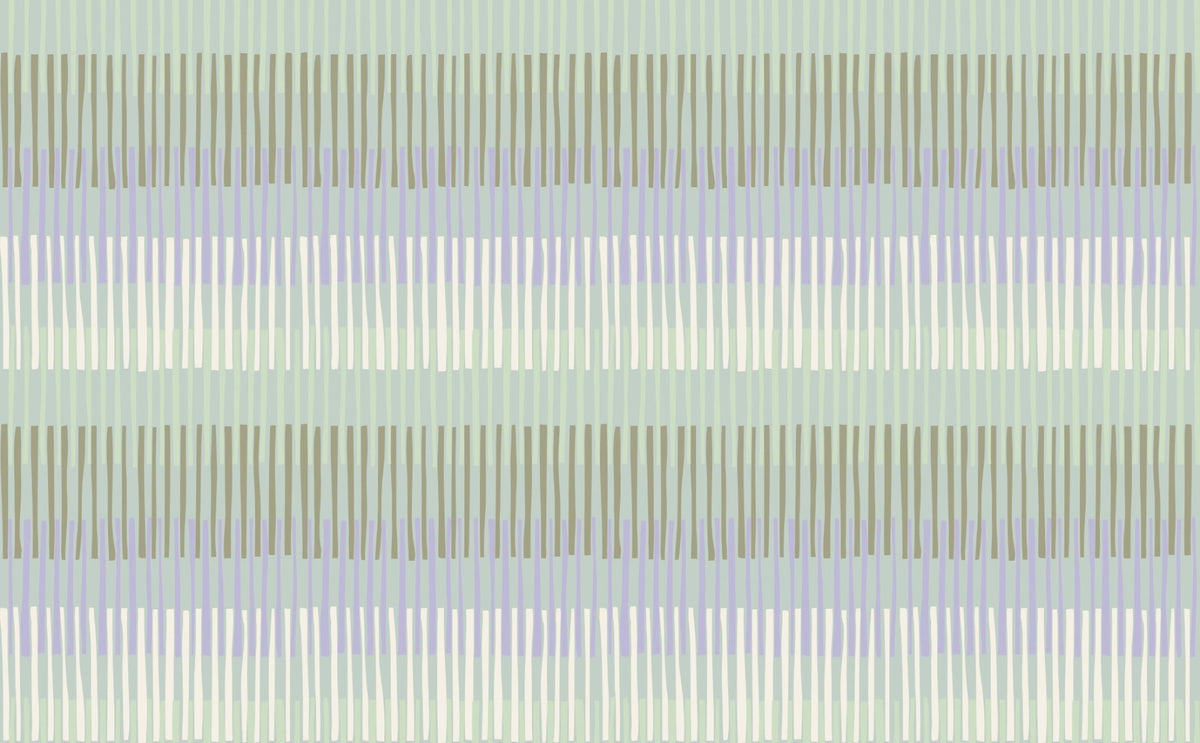 Sage Stripes Serenity Wallpaper in your room — zoomed