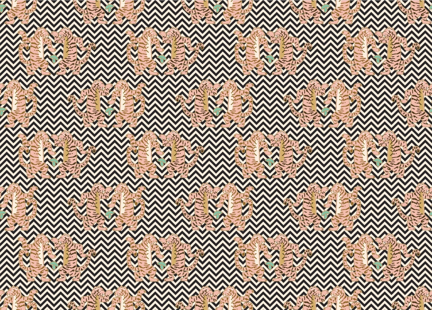 Zigzag Tiger Stripe Wallpaper