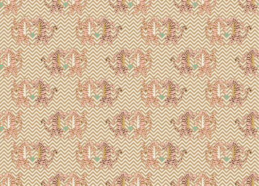 Light Sand Dancing Tiger Zigzag Wallpaper