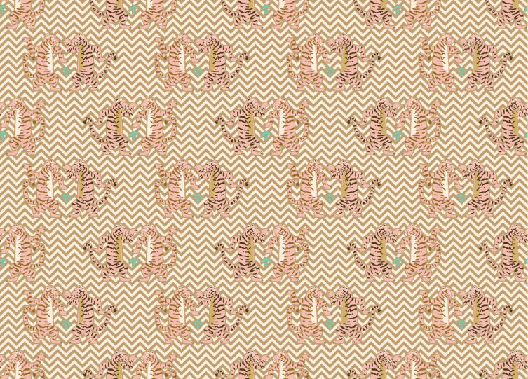 Light Sand Dancing Tiger Zigzag Wallpaper