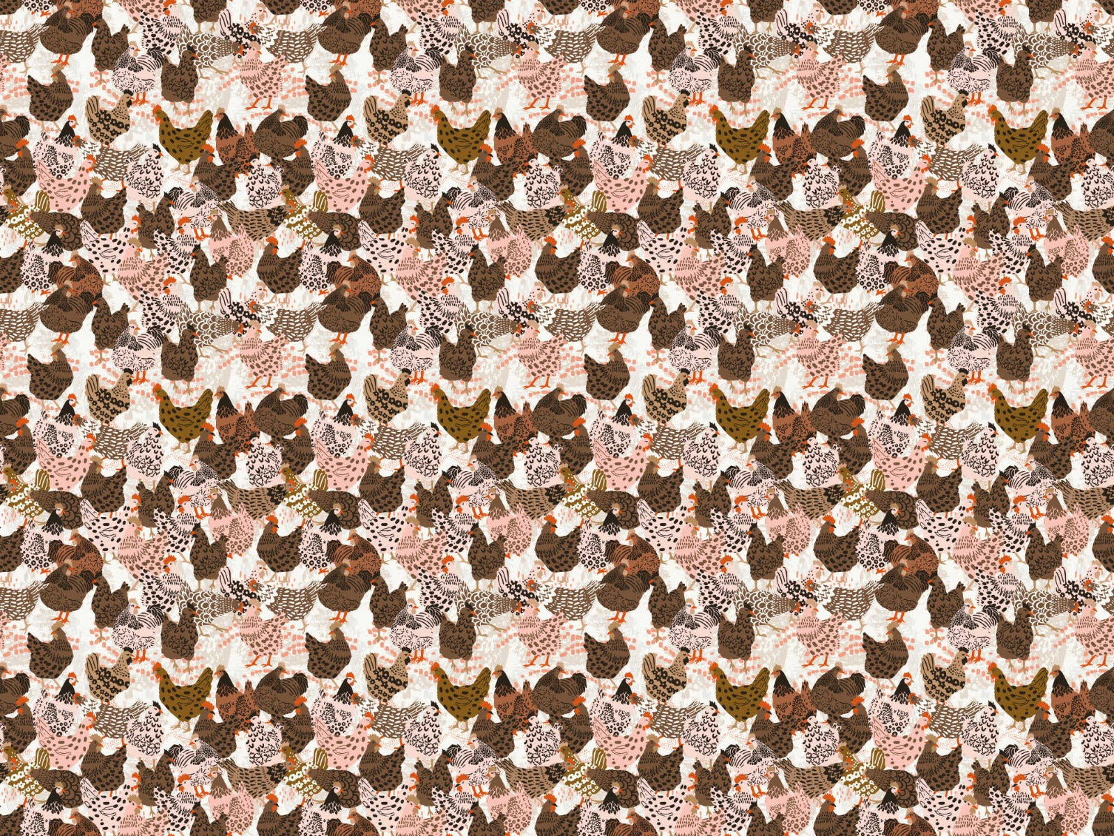 Clucking Chic Poultry Wallpaper