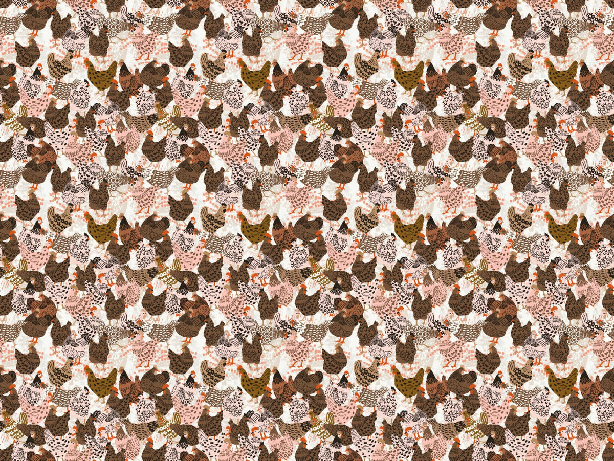 Clucking Chic Poultry Wallpaper in your room — zoomed