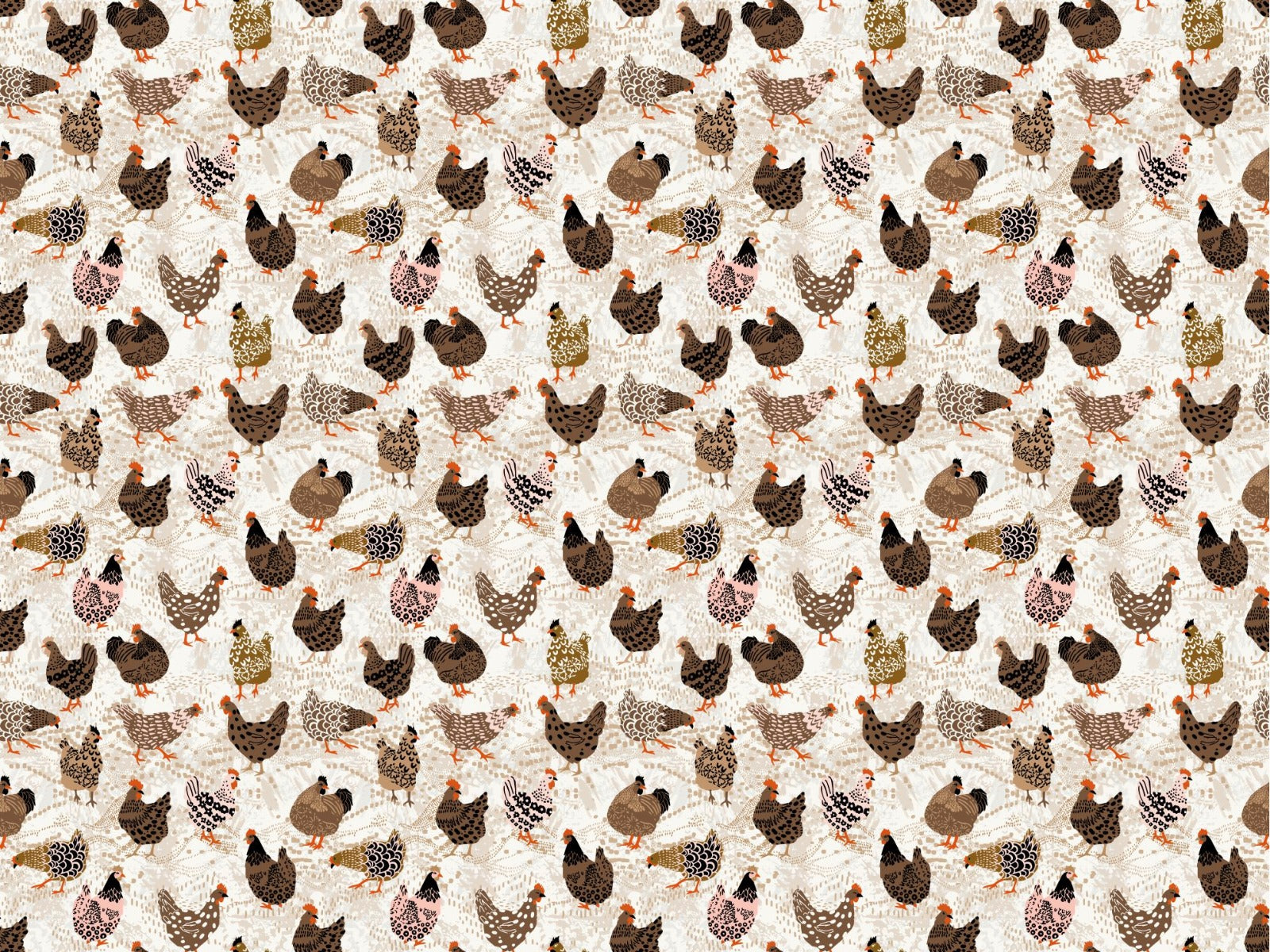 Flock of Fancy Fowl Wallpaper