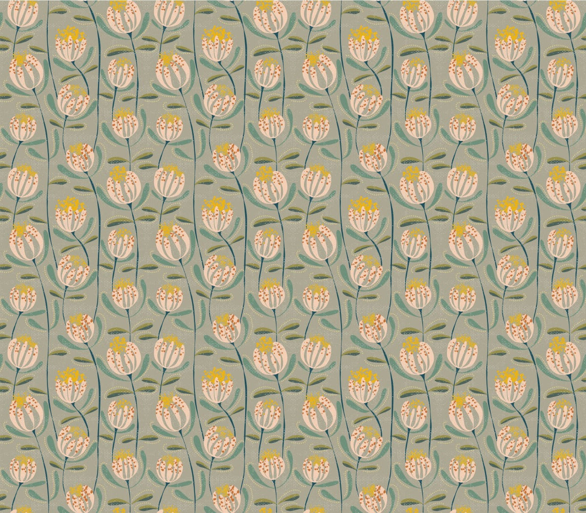 Blooming Elegance Earthy Skandi Wallpaper