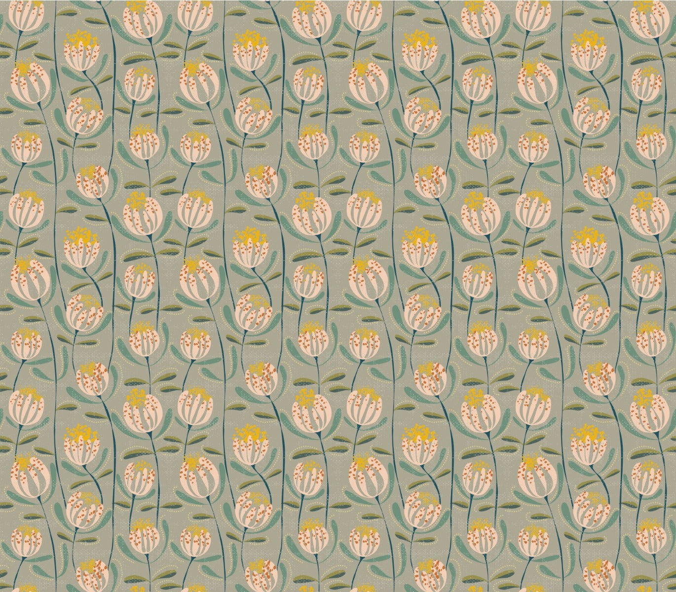 Blooming Elegance Earthy Skandi Wallpaper