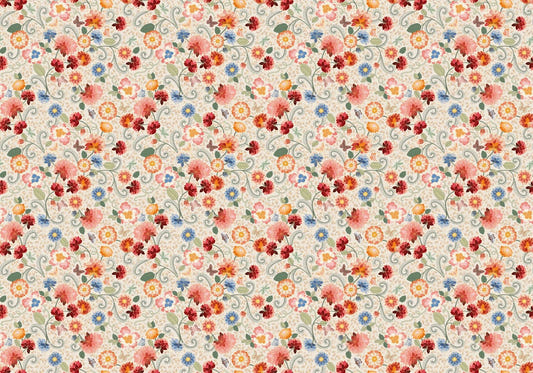 Ornate Floral Mosaic Wallpaper