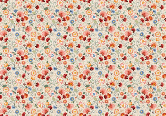 Ornate Floral Mosaic Wallpaper