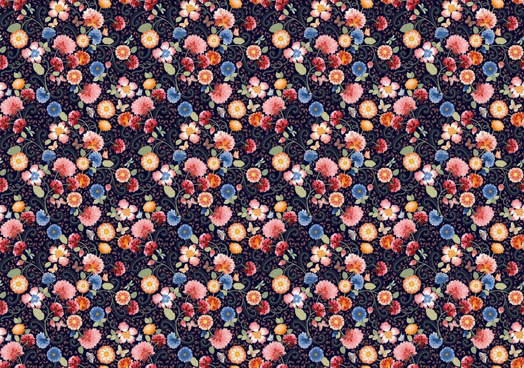 Blue Haven Flower Wallpaper