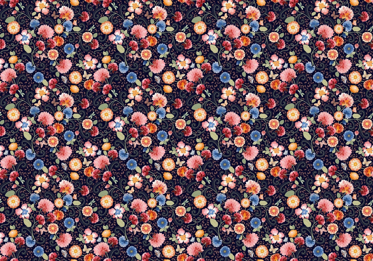 Blue Haven Flower Wallpaper in your room — zoomed