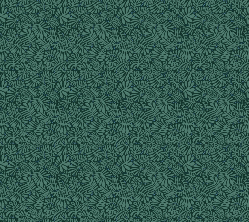 Emerald Matisse Foliage Wallpaper in your room — zoomed