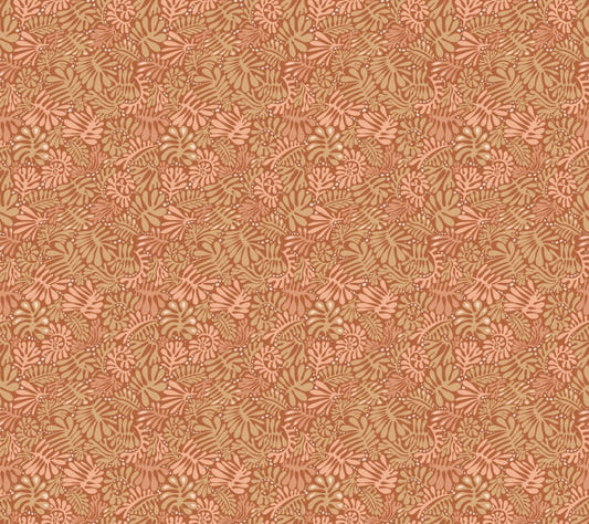 Rustic Matisse leaf wallpaper
