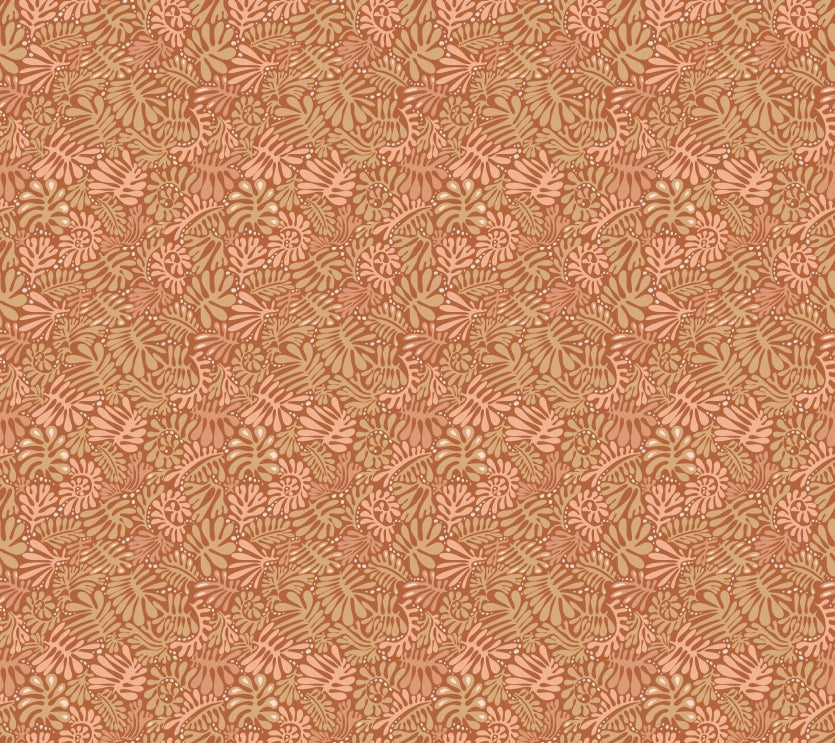 Rustic Matisse leaf wallpaper