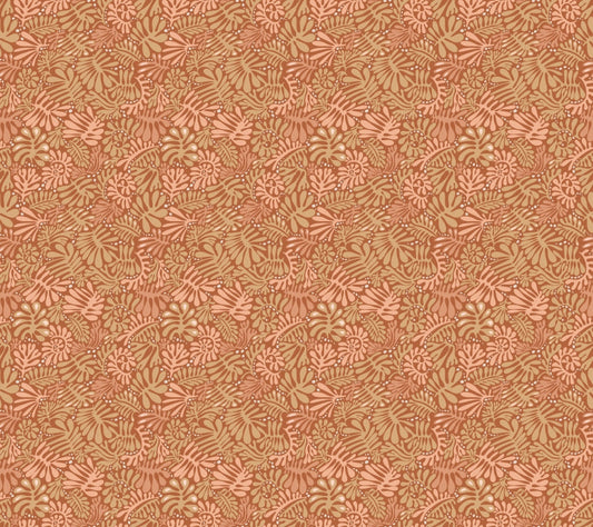 Rustic Matisse leaf wallpaper