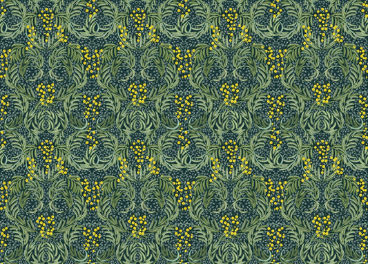 Verdant Mosaic Floral Wallpaper