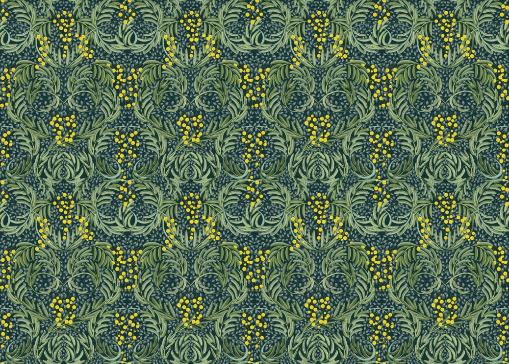 Verdant Mosaic Floral Wallpaper