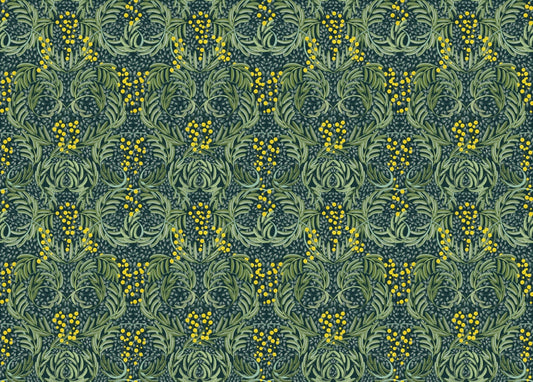 Verdant Mosaic Floral Wallpaper