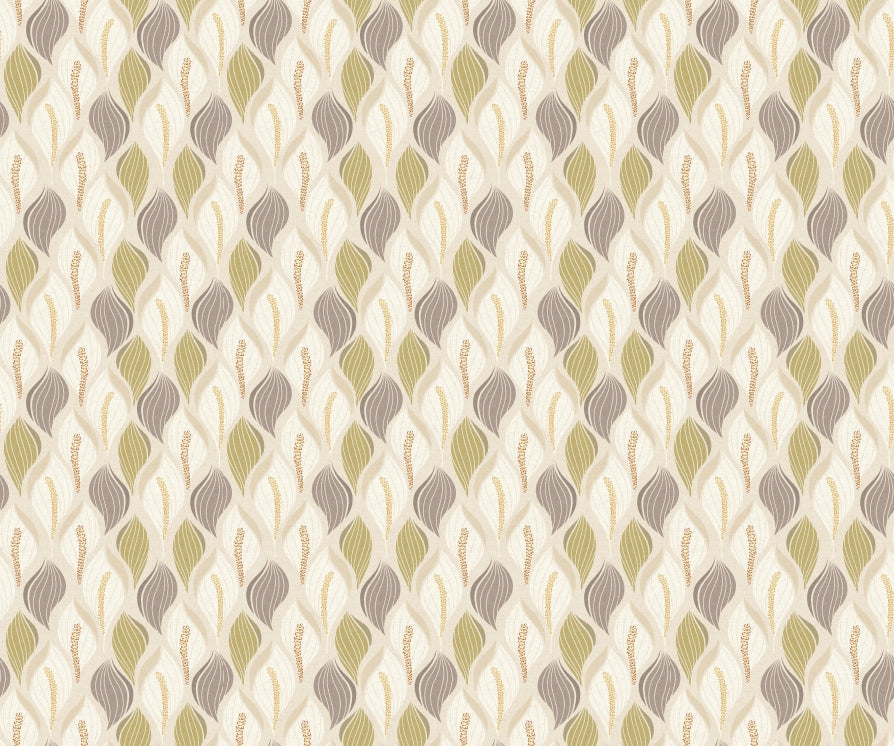 Seamless Serenity Lily Wallpaper in your room — zoomed
