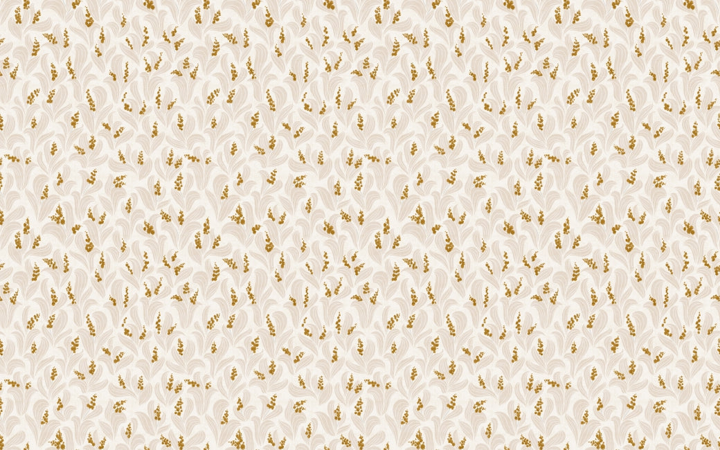 Golden Whispers Lily Valley Wallpaper