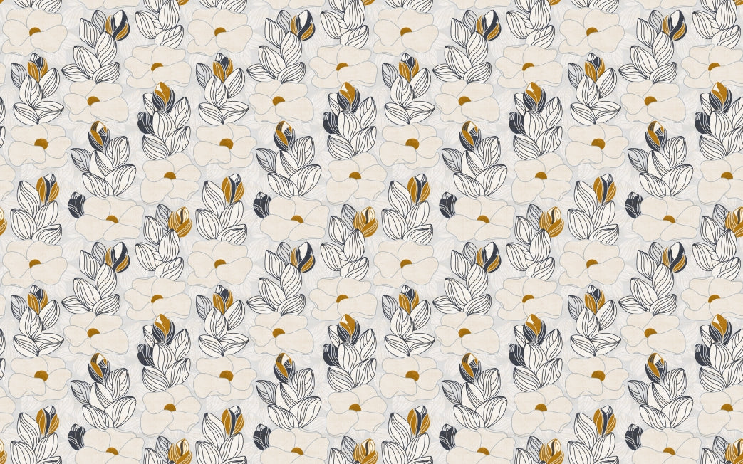Whimsical Water Lilies Wallpaper in your room — zoomed