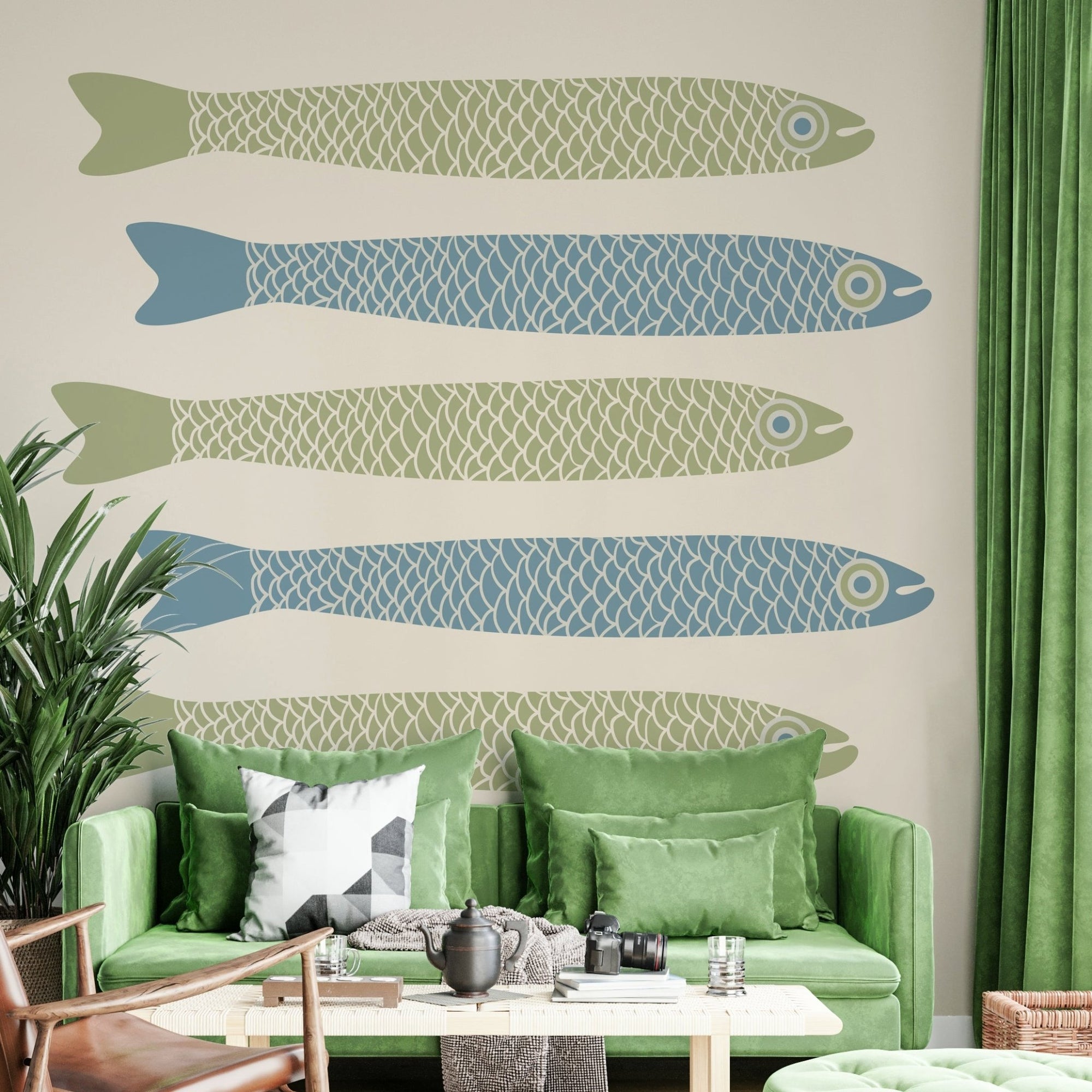 Anchovies retro mural wallpaper, GD2561
