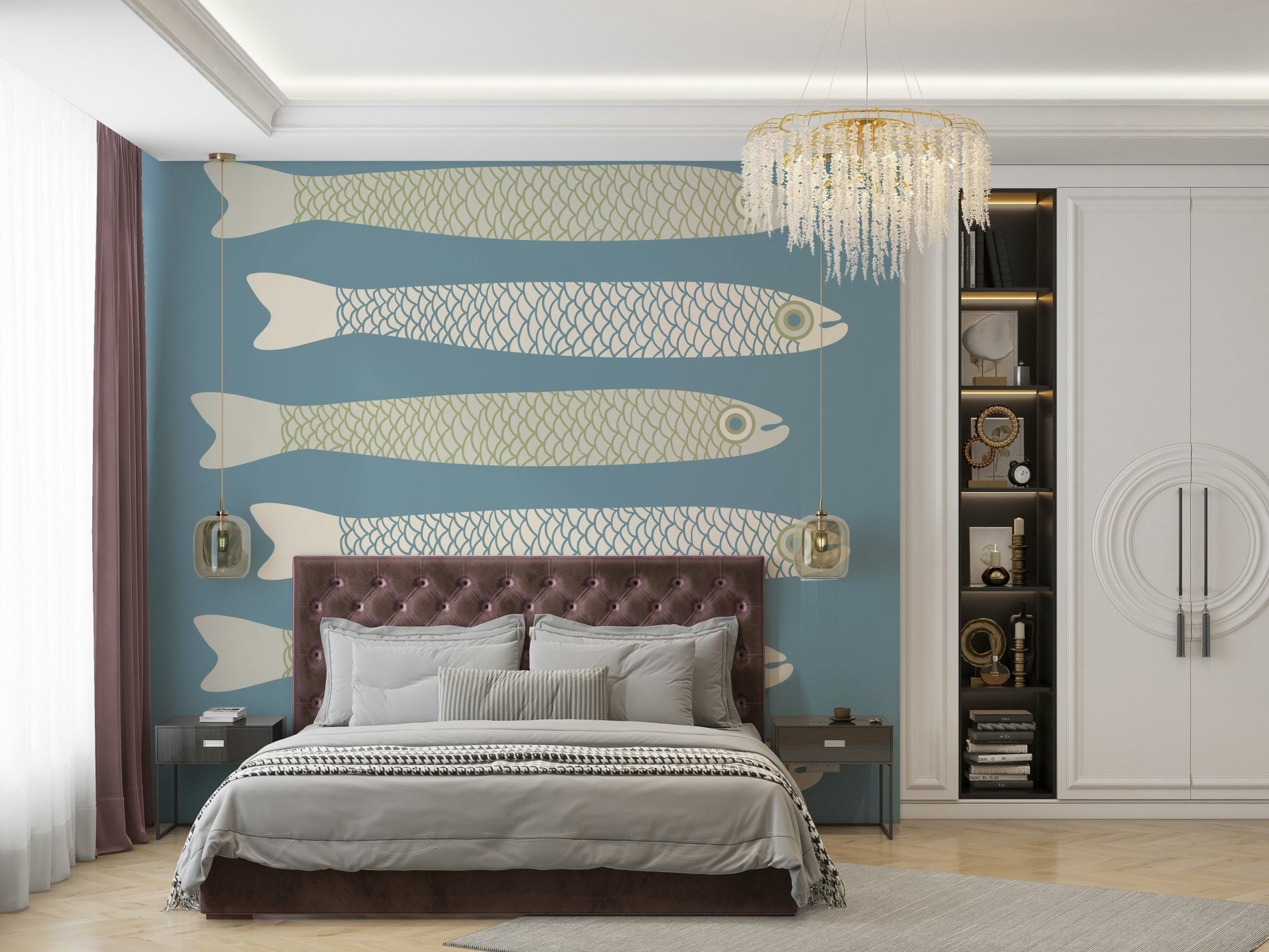 Anchovies retro mural wallpaper, GD2560