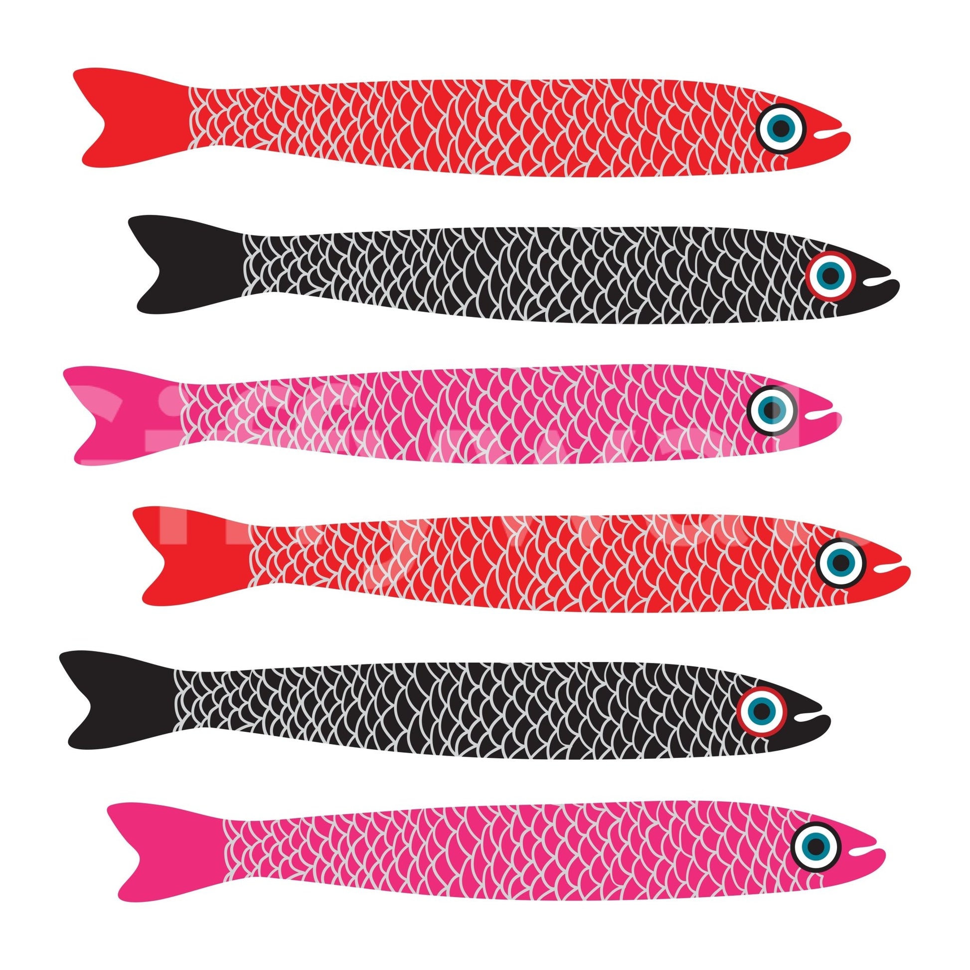 Unique fish wall mural style
