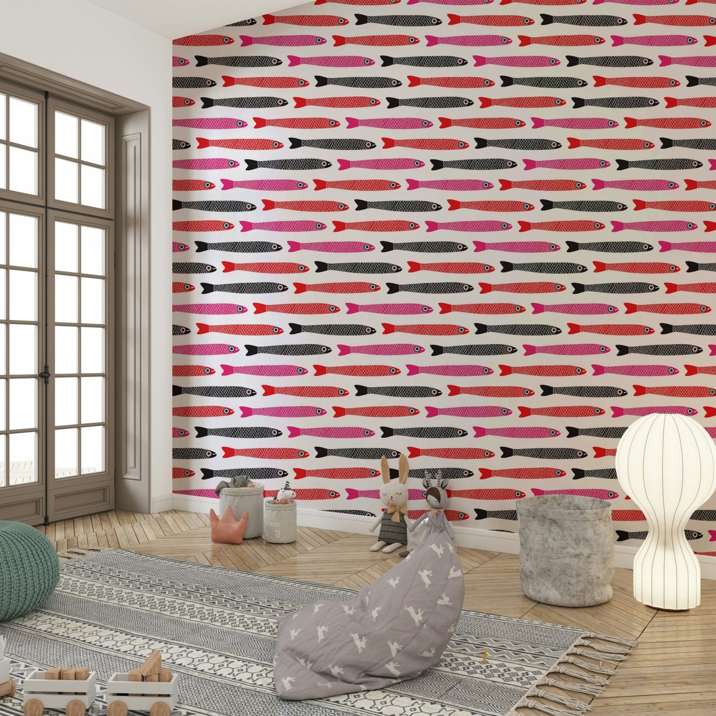 Artistic anchovy pattern for walls
