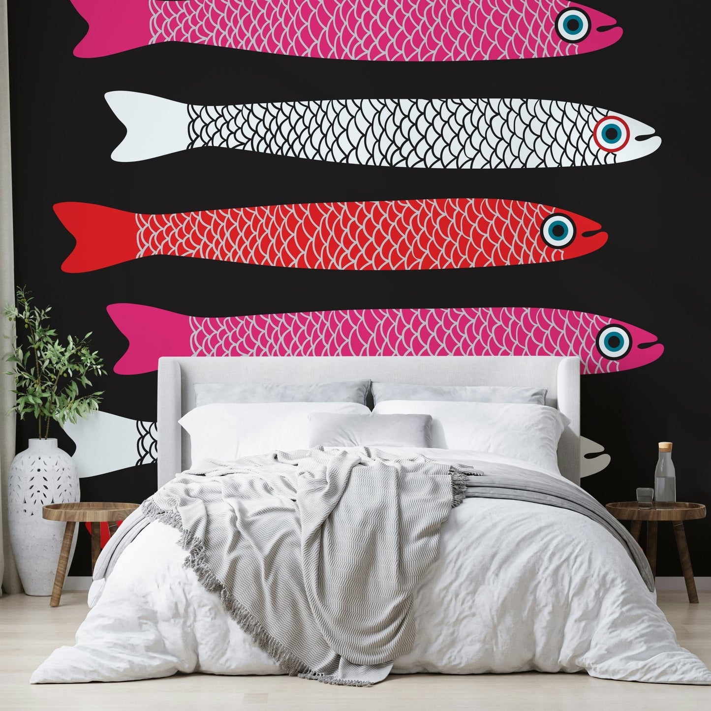 Playful mural wallpaper for interiors
