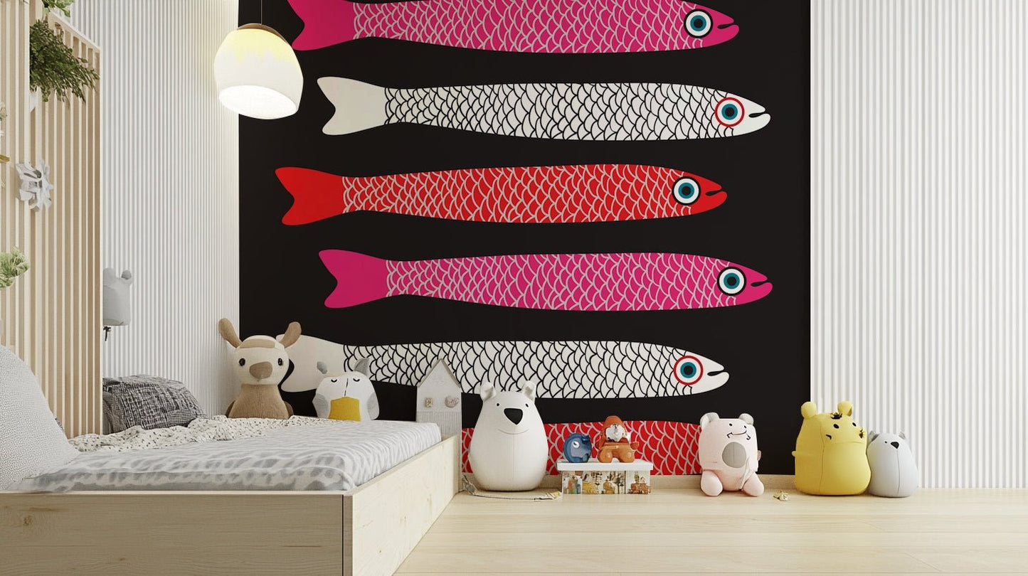 Anchovies retro mural wallpaper
