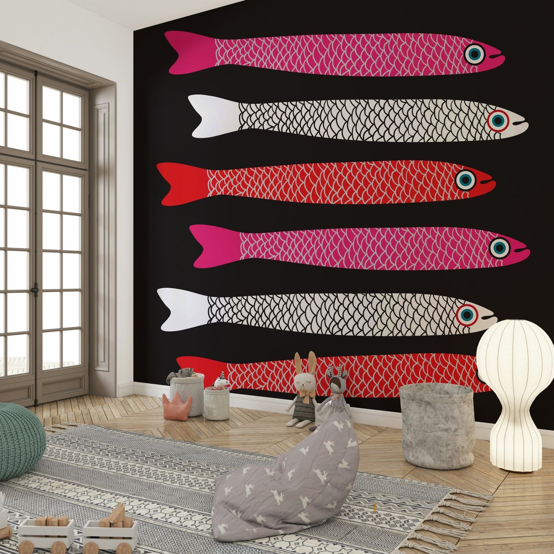 Creative fish theme wall mural
