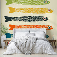 Multicolored Fish Mural for a Vintage Vibe

