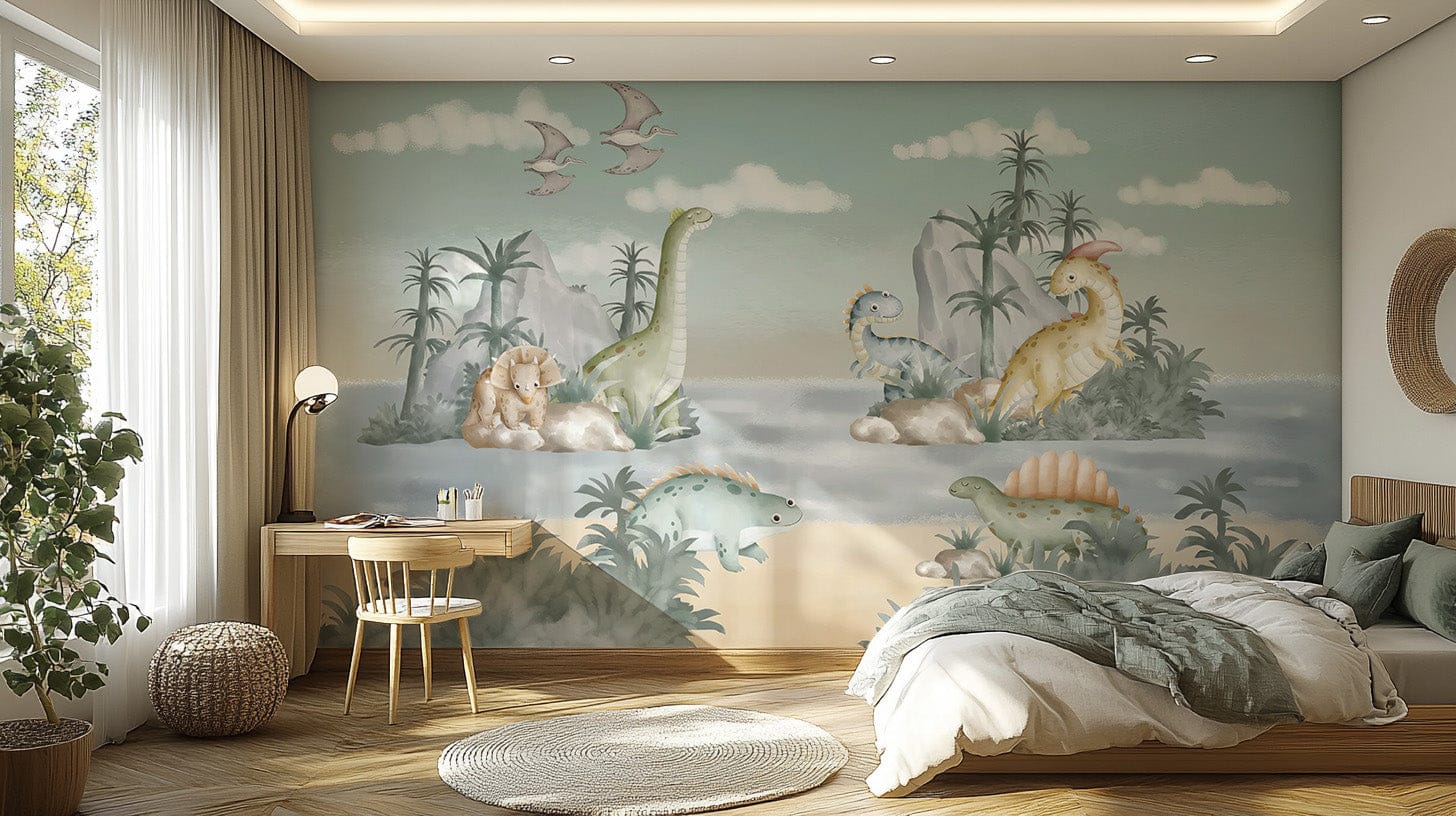 Ancient adventures wallpaper for a fun and educational kids' room. C391