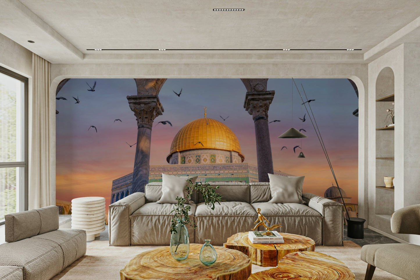 Wall mural with ancient architecture and faith, GD1962