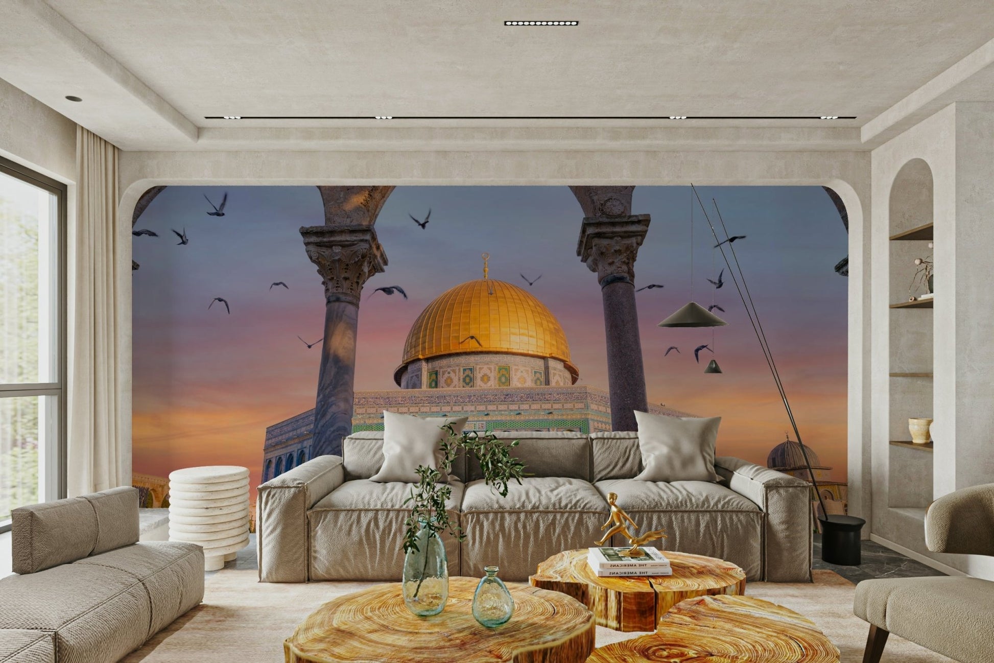 Wall mural with ancient architecture and faith, GD1962
