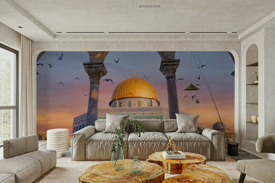 Wall mural with ancient architecture and faith, GD1962