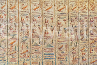 Ancient Glyphs Wall Mural with carved stone symbols in warm weathered earth tones