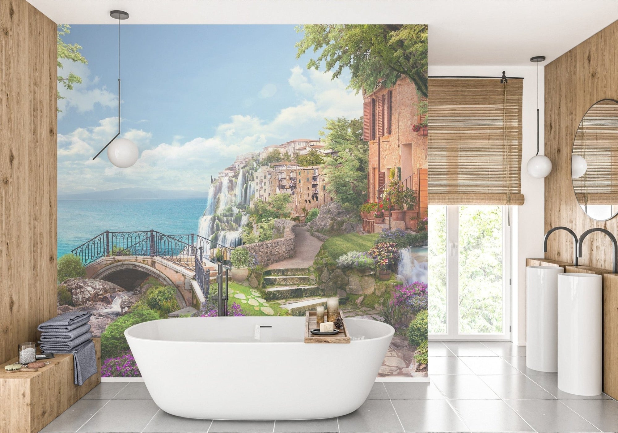 Escape to Italy with scenic mural wallpaper A878