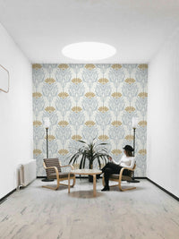 Ancient motif pattern wallpaper with intricate designs

