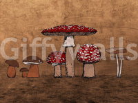 Ancient Mushrooms Wall Mural