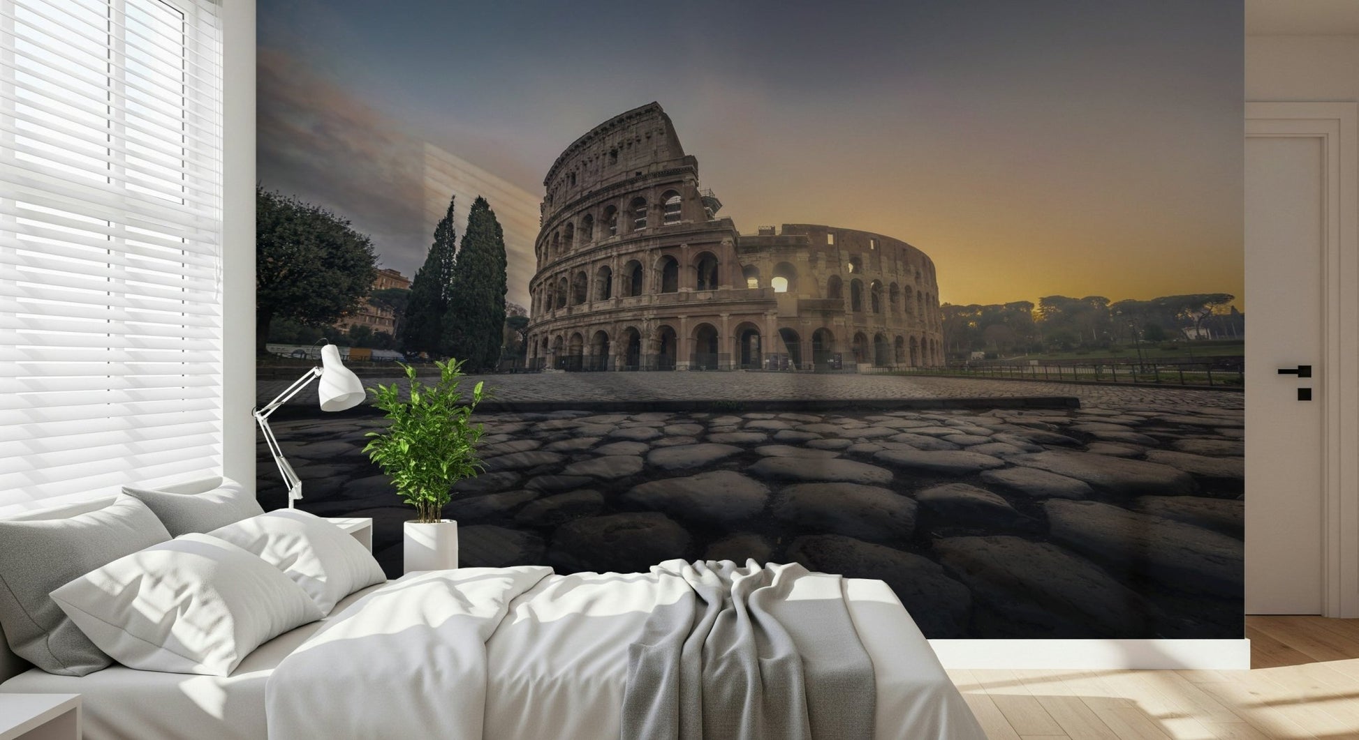 A graceful subtle pattern wall mural in warm, golden tones., GD5871