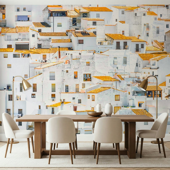 Andalusian Village Wall Mural with white hillside homes GD7327
