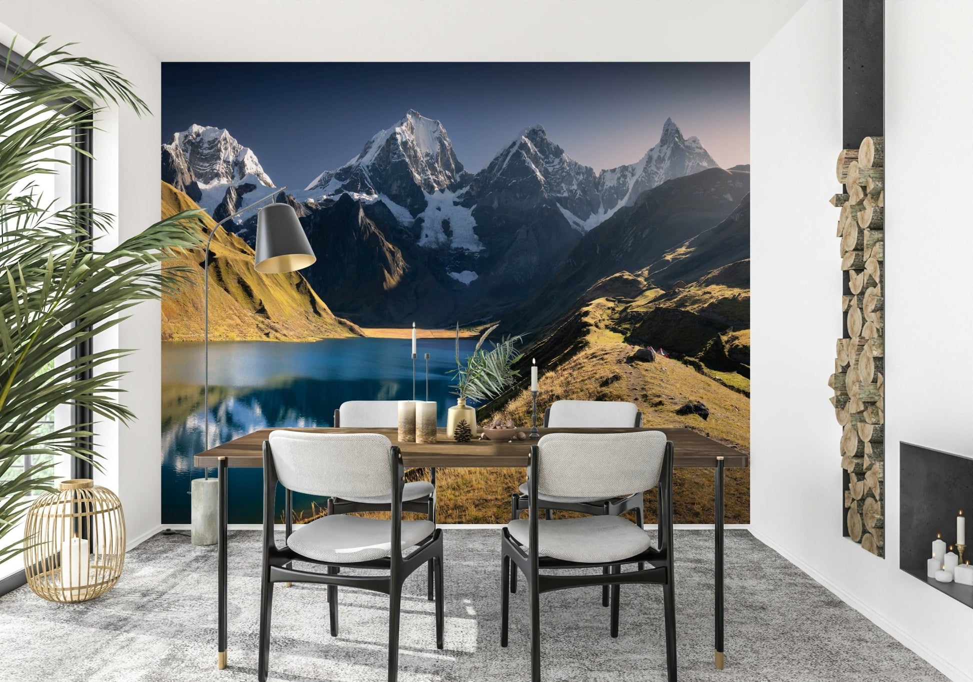 An artistic nature inspired mural for home decor.