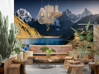 A contemplative gentle lake wallpaper mural for a feature wall.