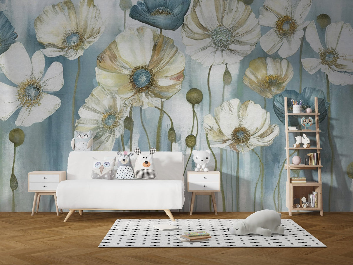 Elegant anemone floral whisper wall mural C166