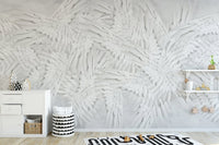 Elegant feather mural inspired by Hermes' divine essence. B635
