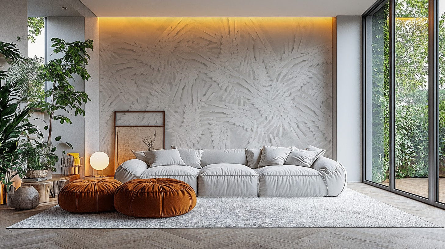 Hermes-inspired feather mural adds grace to your walls. B635
