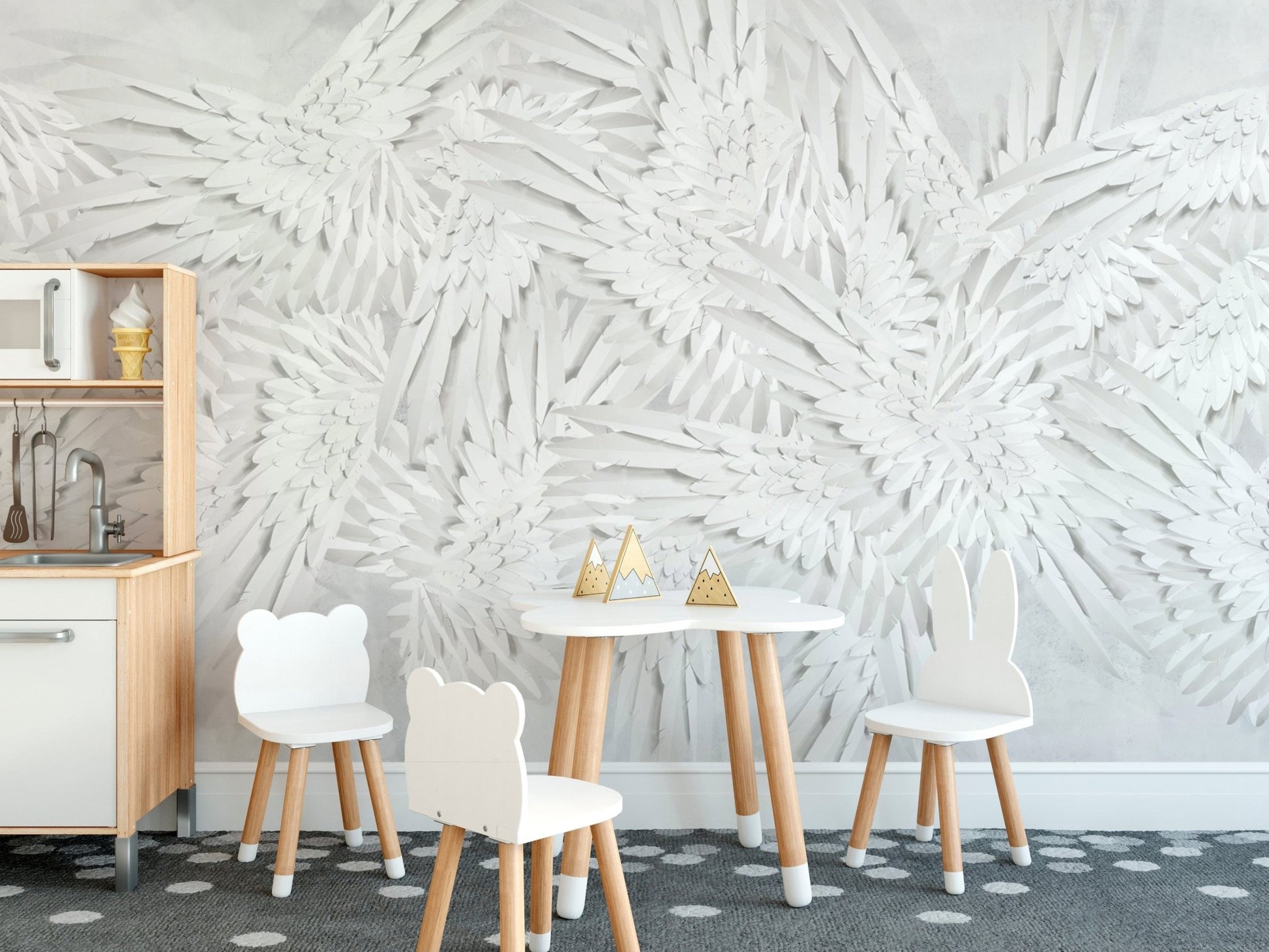 Feathered beauty in this Angelic Aegis Hermes-inspired mural. B635
