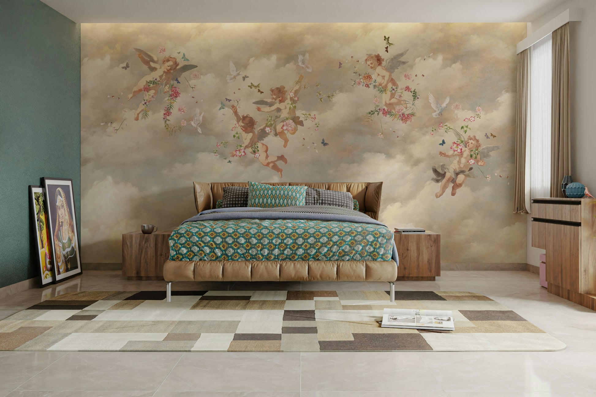 A close-up view of the detailed clouds.

